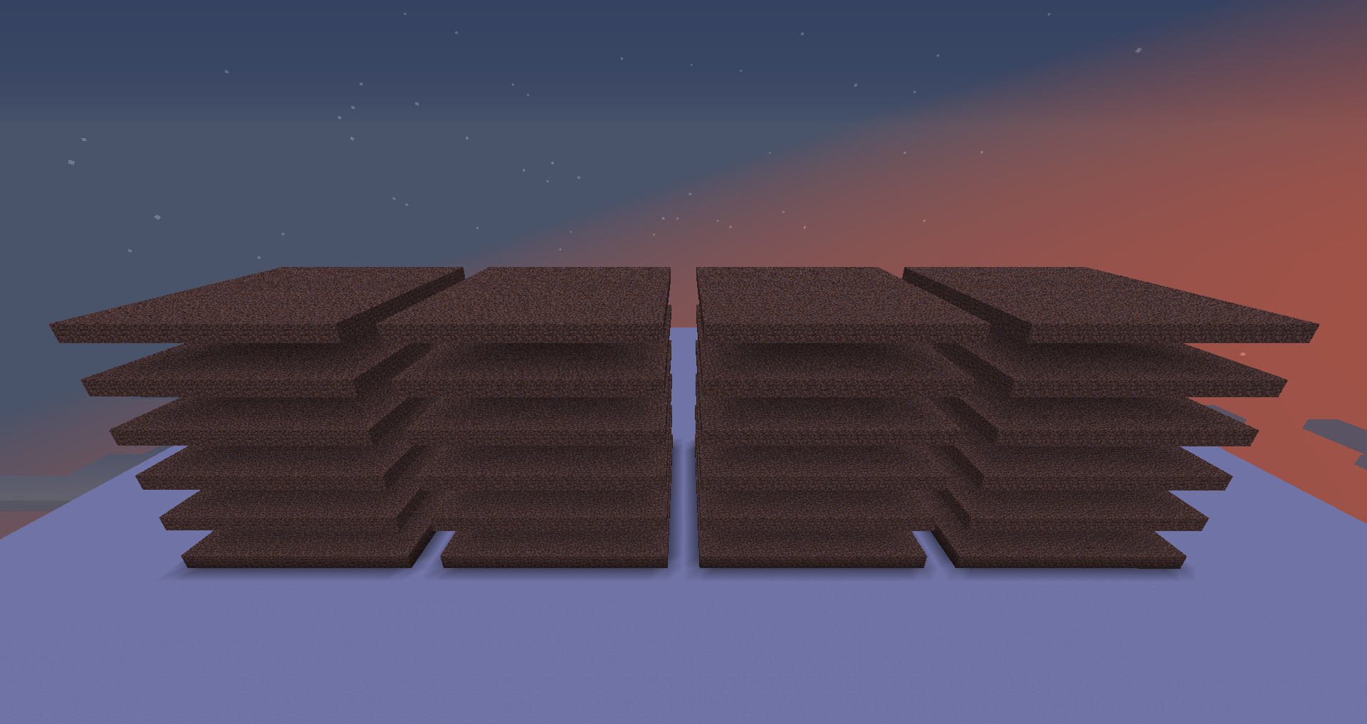 4 Chunks with 6 layers of dirt